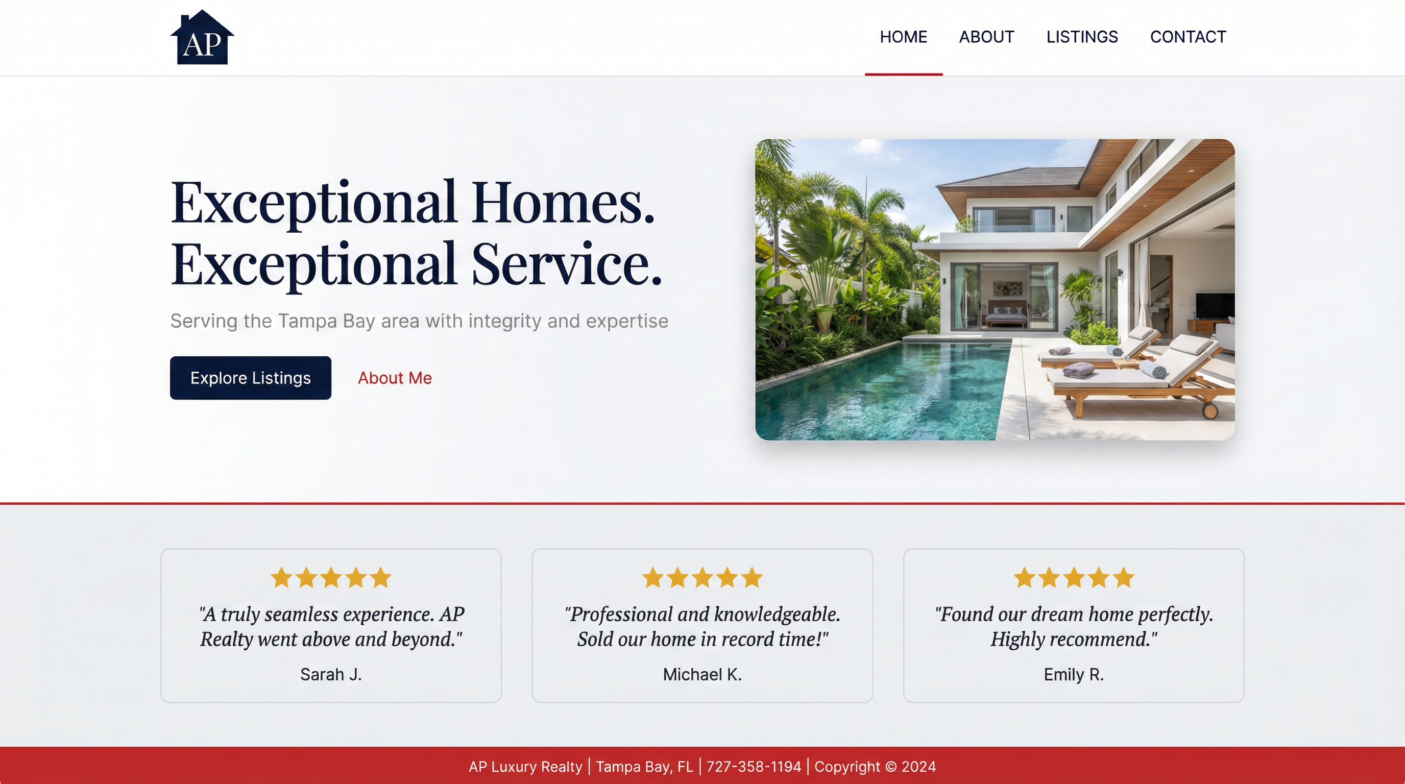 Clean Minimal with Testimonials Mockup