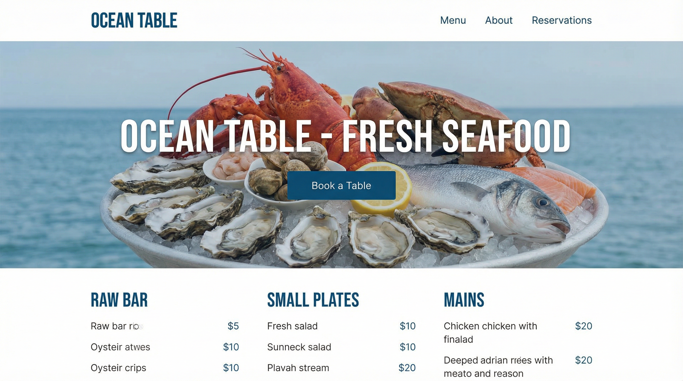 Modern Seafood Restaurant Mockup